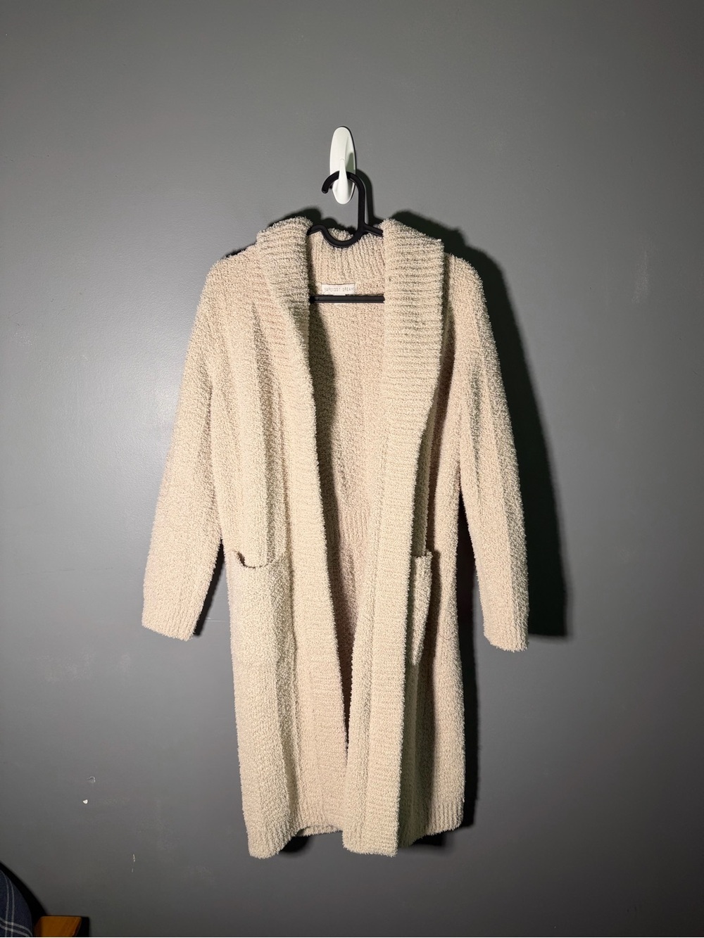 Barefoot Dreams CozyChic Chenille Long Cardi in Stone Size XS - Picture 2 of 5